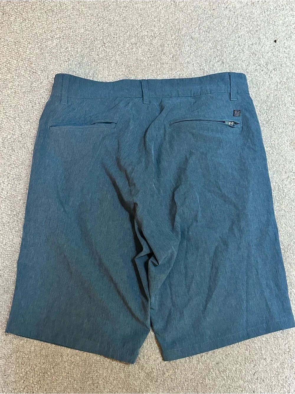 burnside Men's Heathered Navy Flat-Front Shorts